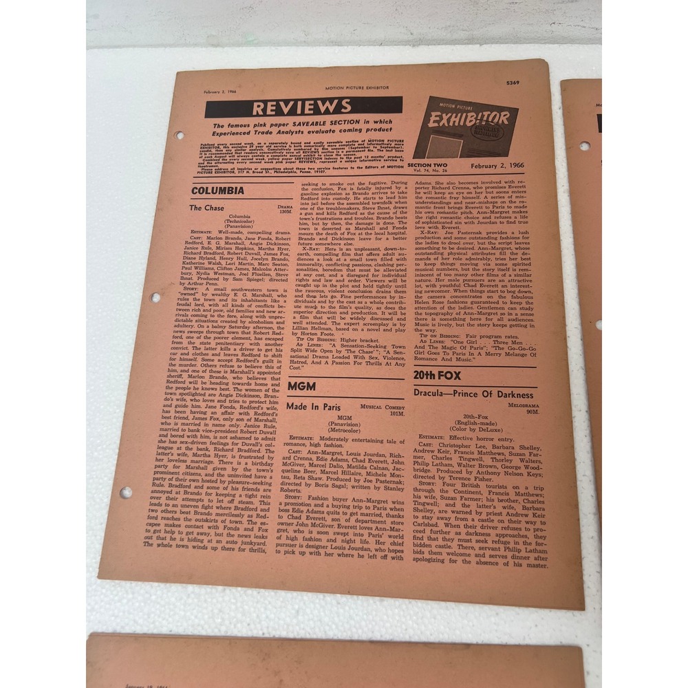 Vintage 1966 Motion Picture Exhibitor Magazine Reviews Film Movie Ephemera Lot - Picture 3 of 13